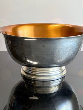 Vintage Wallace #9107 Silver Plated 7" Bowl with Enameled Copper